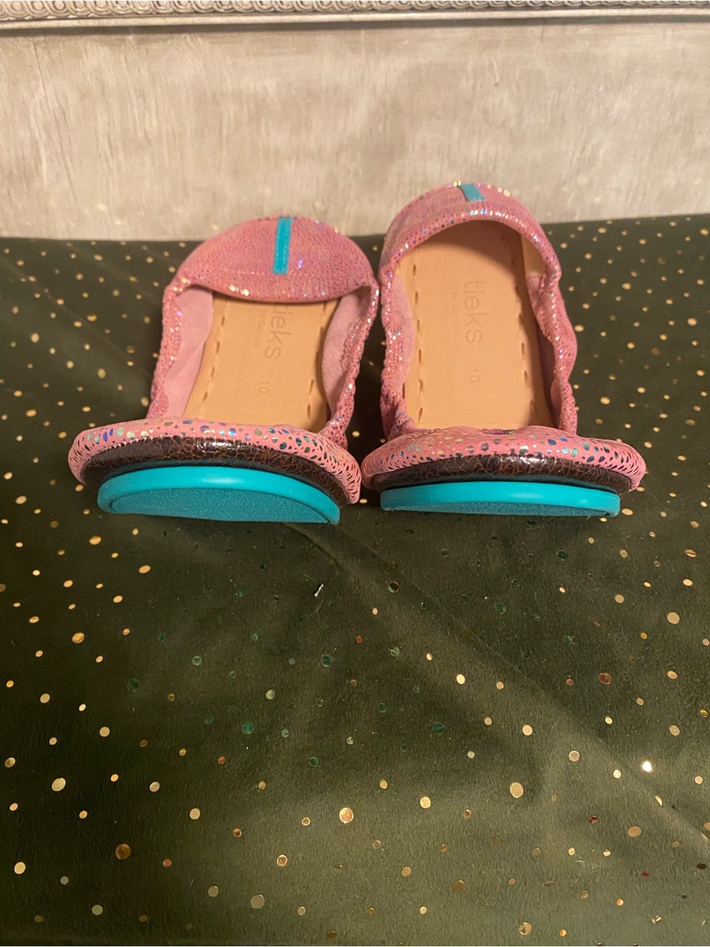 NEW Tieks Fairy Dust Pink Sparkle Ballet Flats Size 10 - Picture 3 of 8